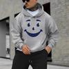 New European, American Autumn and Winter Smiley Face Printed Hoodie Sweater Men's Long-sleeved Sweater