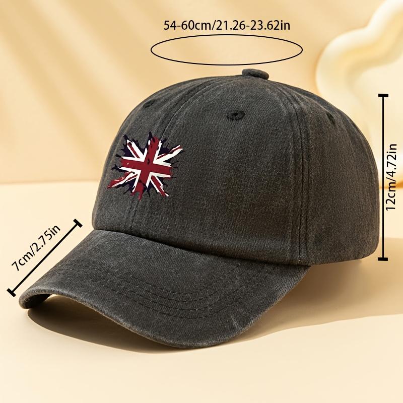 Distressed Union Jack Graphic Baseball Cap Polyester Casual Vintage Style Outdoor Unisex Adults
