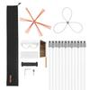 Chimney Sweep Kit, 12m Maximum Extendable Length Chimney Brush, Chimney Cleaner Sweeper with Dual Brush Heads, Brush & Goggles, Fireplace Cleaning