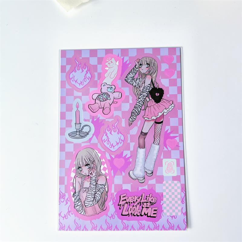 Korean ins Sweet Cool Girl Sticker Scrapbooking Diary DIY Album Decoration Sticker Aesthetic Stationery Art Supplies Personalizd