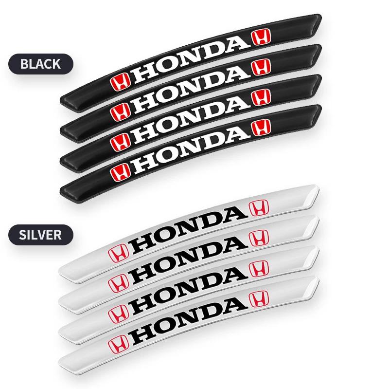 4pcs Car Wheel Hub Sticker Tire Rim Strips Sticker Accessories For Honda Civic Accord Fit CRV Jazz Odyssey Insight Legend HRV XL7 lcnd9