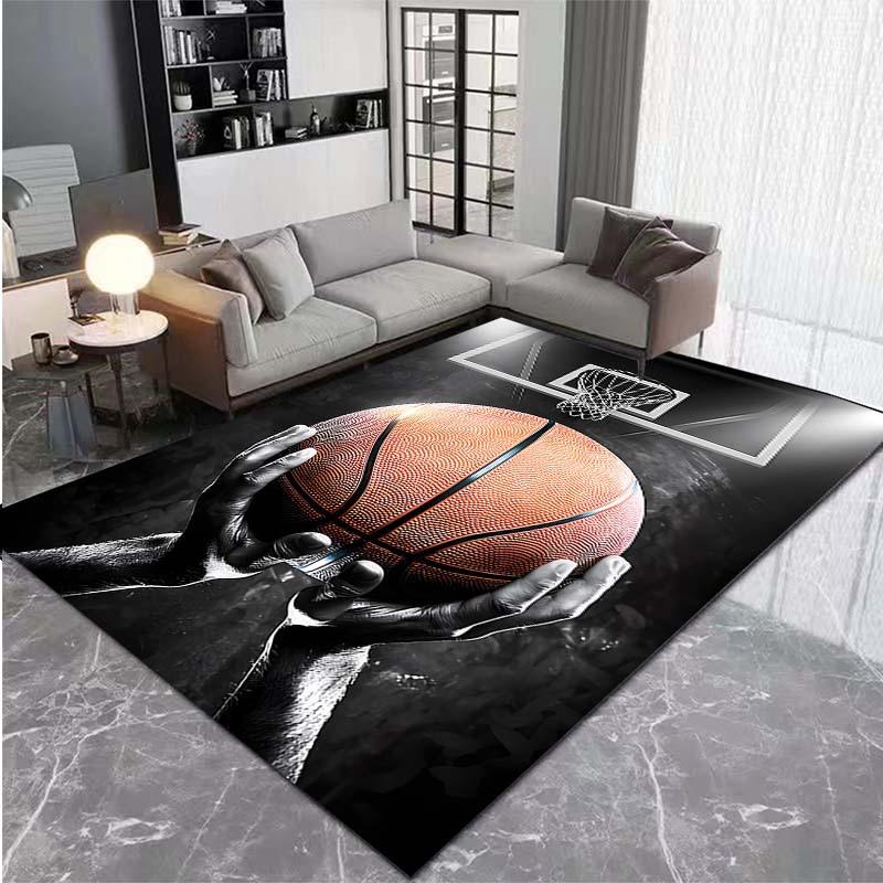 Basketball Dream Art Rug - Non-Slip Printed Mat for Game Room, Living Room & Bedroom, Holiday Decor