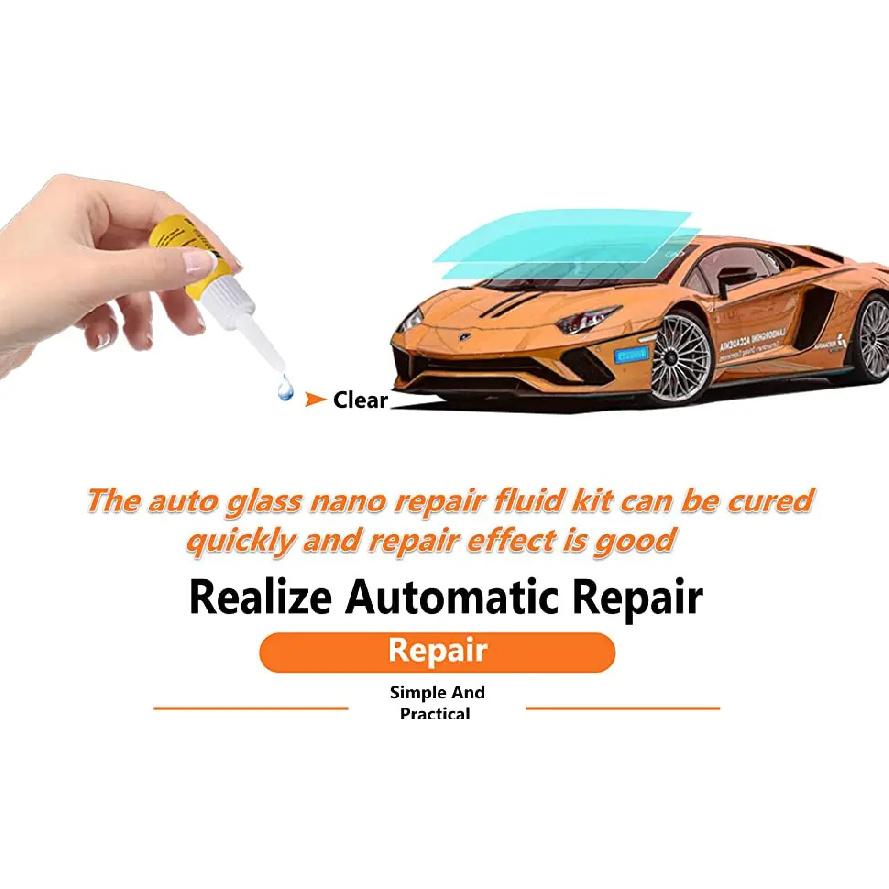2023 Windshield Repair Kit Automotive Glass Repair Fluid with Syringe Thrusters Glass Chip Repair Tool Liquid for Chips Cracks