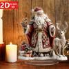 2D Bohemian Ice & Snow Santa Tabletop Decor. Creates a Rich Christmas Atmosphere for Desktop & Office.