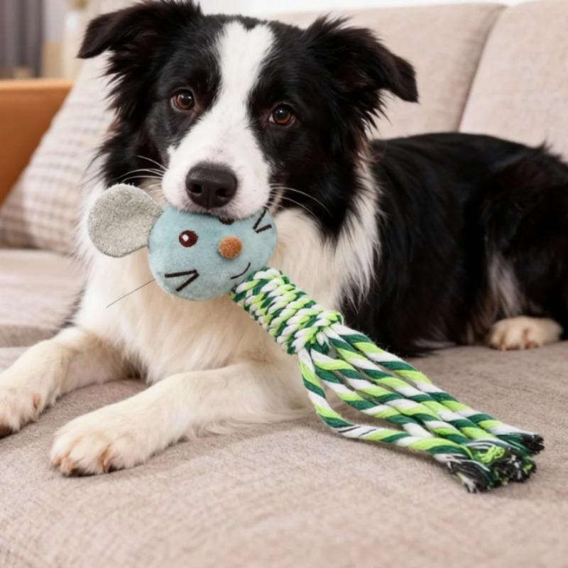 1pc Interactive Tug Rope, Chew Resistant for Puppies & Small Dogs, Durable Cotton, Supports Dental Health, Fun Training