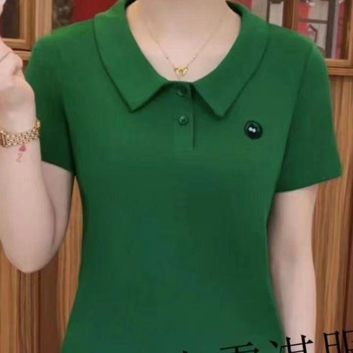 

Stylish Women s Summer Cotton Peter Pan Collar Slimming T-Shirt 4XL (130-140 lbs) чорний