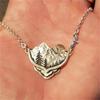Vintage Mountain Decor Antique Silver Color Choker Pendant Necklaces for Women Creative Jewelry Gift Wholesale