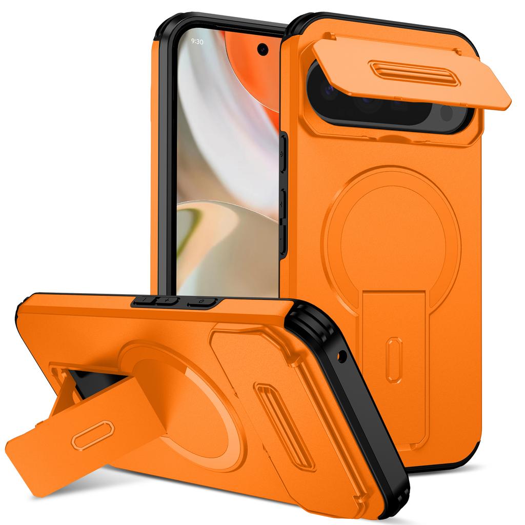Case For Google Pixel 10 Pro XL Pixel 10 Pro 9A 9 Pro Armor Camera Lens Protect Magnetic Kickstand Shockproof Bumper Heavy Cover
