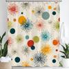 Colorful Modern Geometric Printed Shower Curtain, Polyester Shower Curtain with Hooks for Bathroom Decorative Home Curtain