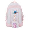 Stitch Pattern Angel School Backpack Anime Design Schoolbag Large Bag Capacity