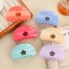 1pc Women's Cute Cream Floret Grab Clip High-quality Acetate Shark Clip Back of The Head Hair Scratch Suitable for Daily Use