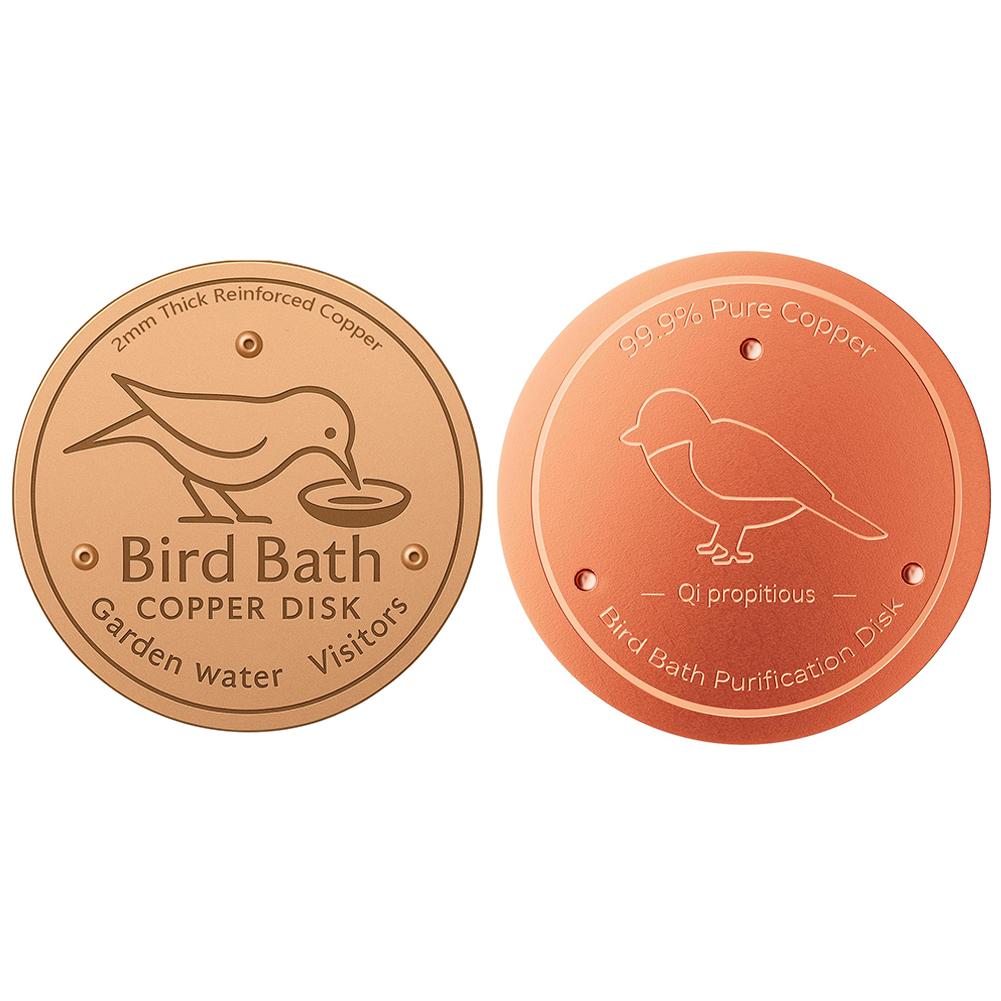 Bird Bath Copper Disk Triple-Point Support Copper Bird Bath Purification Disk Copper Water Cleaner for Outdoor Birdbaths Bowl