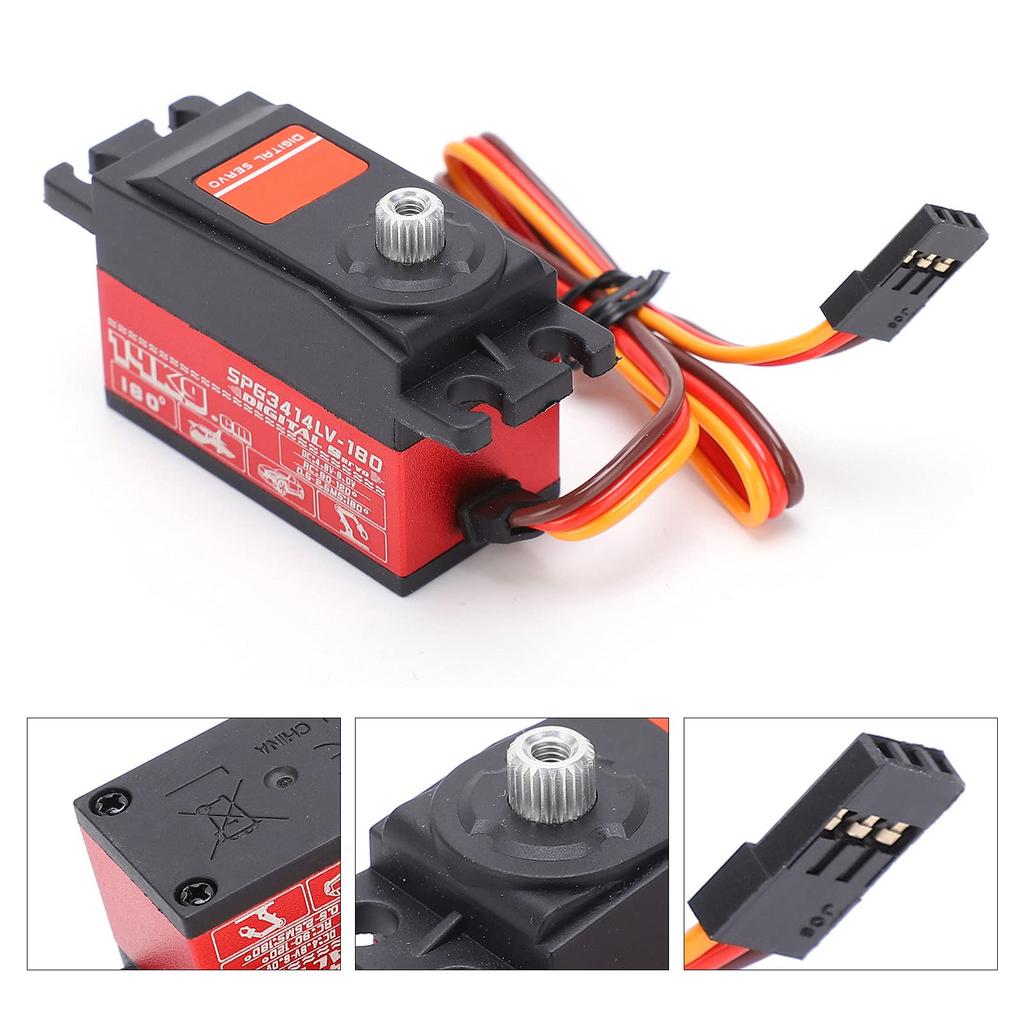 High-torque metal gear servo for 1:10 RC cars, 14kg, durable, aluminum alloy construction, red, designed specifically for 1:10 remote control drift