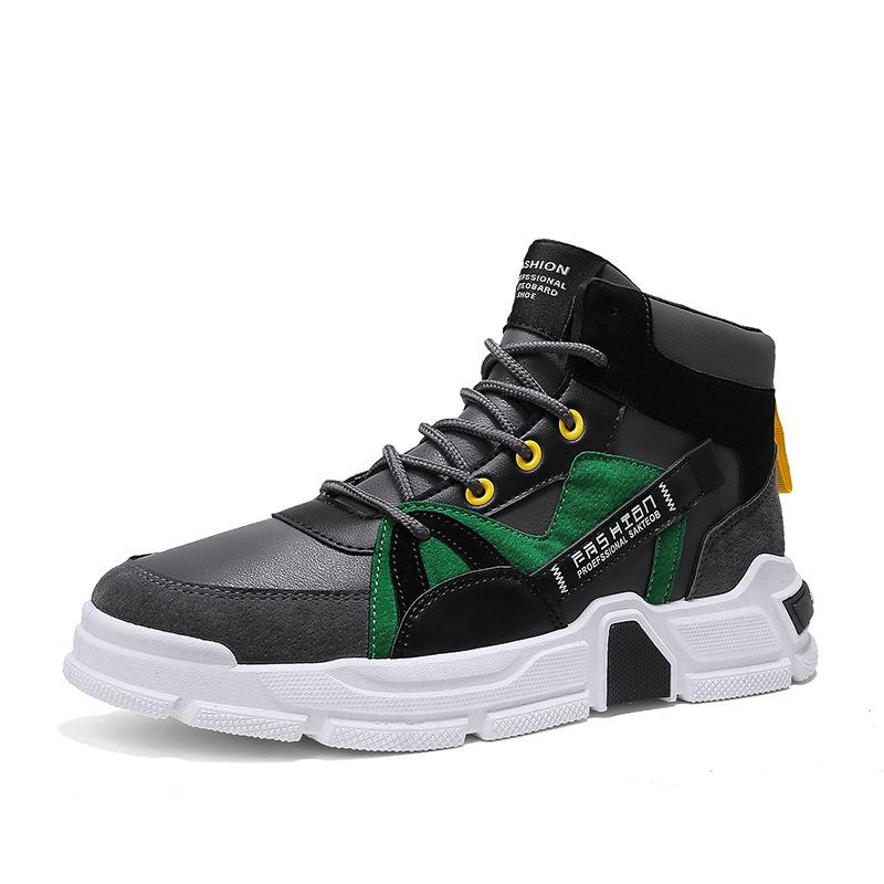 Autumn High-top Leather Casual Sports Dad Shoes Board Shoes Men