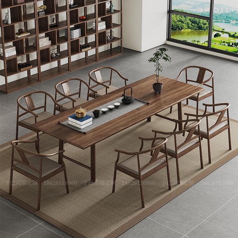 Zen Black Walnut Tea Table: Versatile Solid Wood Desk for Tea Making, Dining, and More