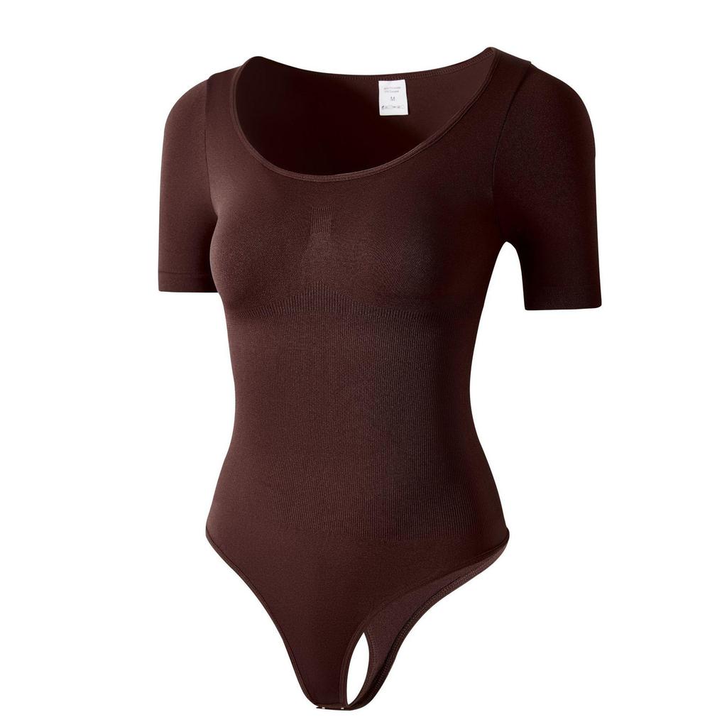 Women's Short Sleeve Tummy Control Shapewear Bodysuit