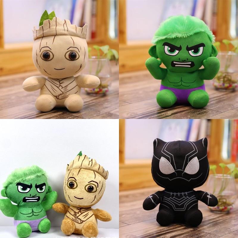 Marvel Avengers Black Panther Hulk Groot Plush Toys Soft Pp Cotton Stuffed Superheroes