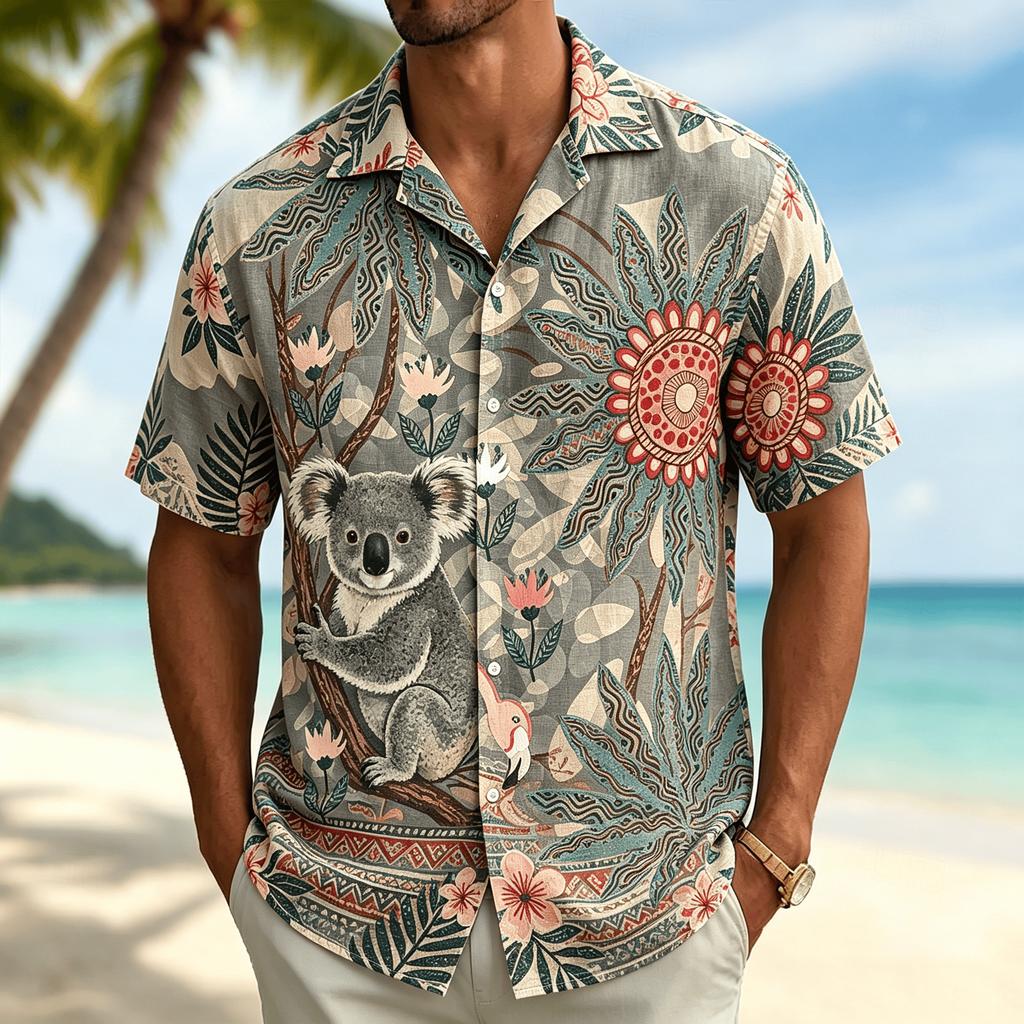Unisex Vintage Tropical Parrot Floral Graphic Hawaiian Shirts Fashion 3D Printed Shirts Tops Summer Short Sleeves Men Women Blouse Shirt
