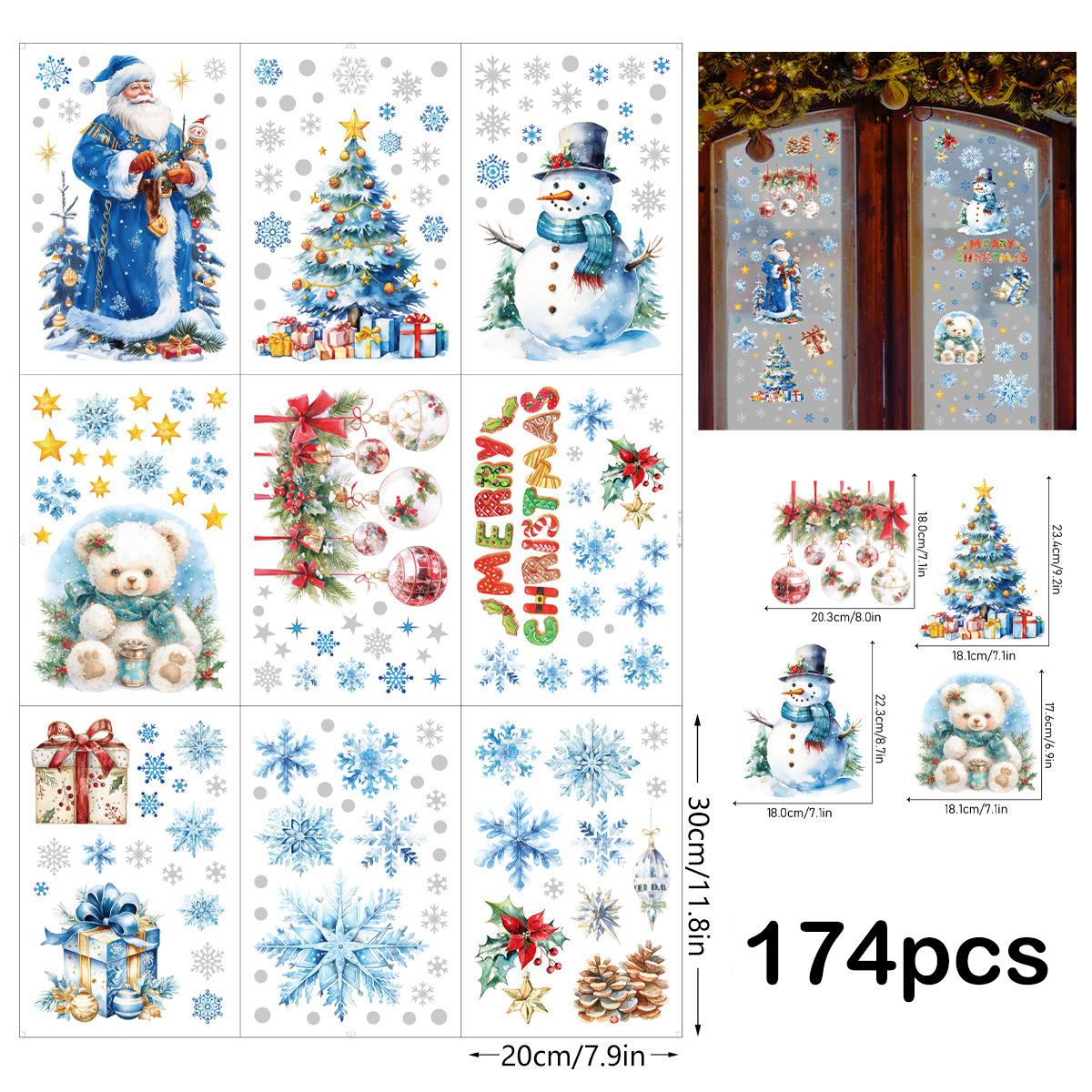 

Блестящие серебряные рождественские наклейки Санта-Клаус, гном, снеговик, рождественская елка, наклейки на окна, веселое рождество, новогодняя вечеринка, декор B