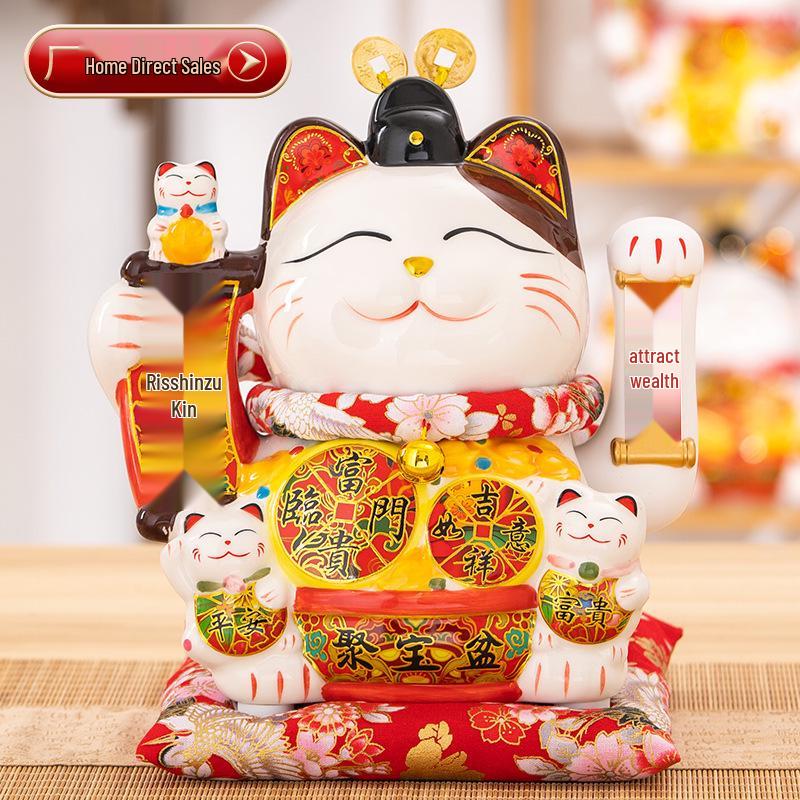 Large Lucky Cat Maneki-neko Ornament Shop Decoration for Home or Cashier Counter Opening Gift