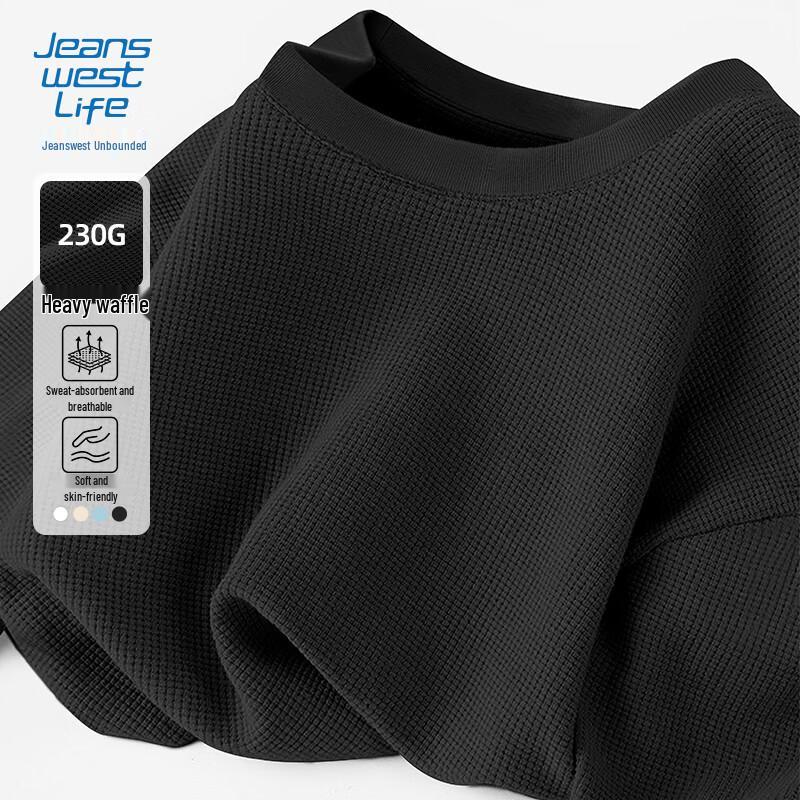 

JEANSWEST LIFE Men s Waffle Knit Long Sleeve T-Shirt XXL