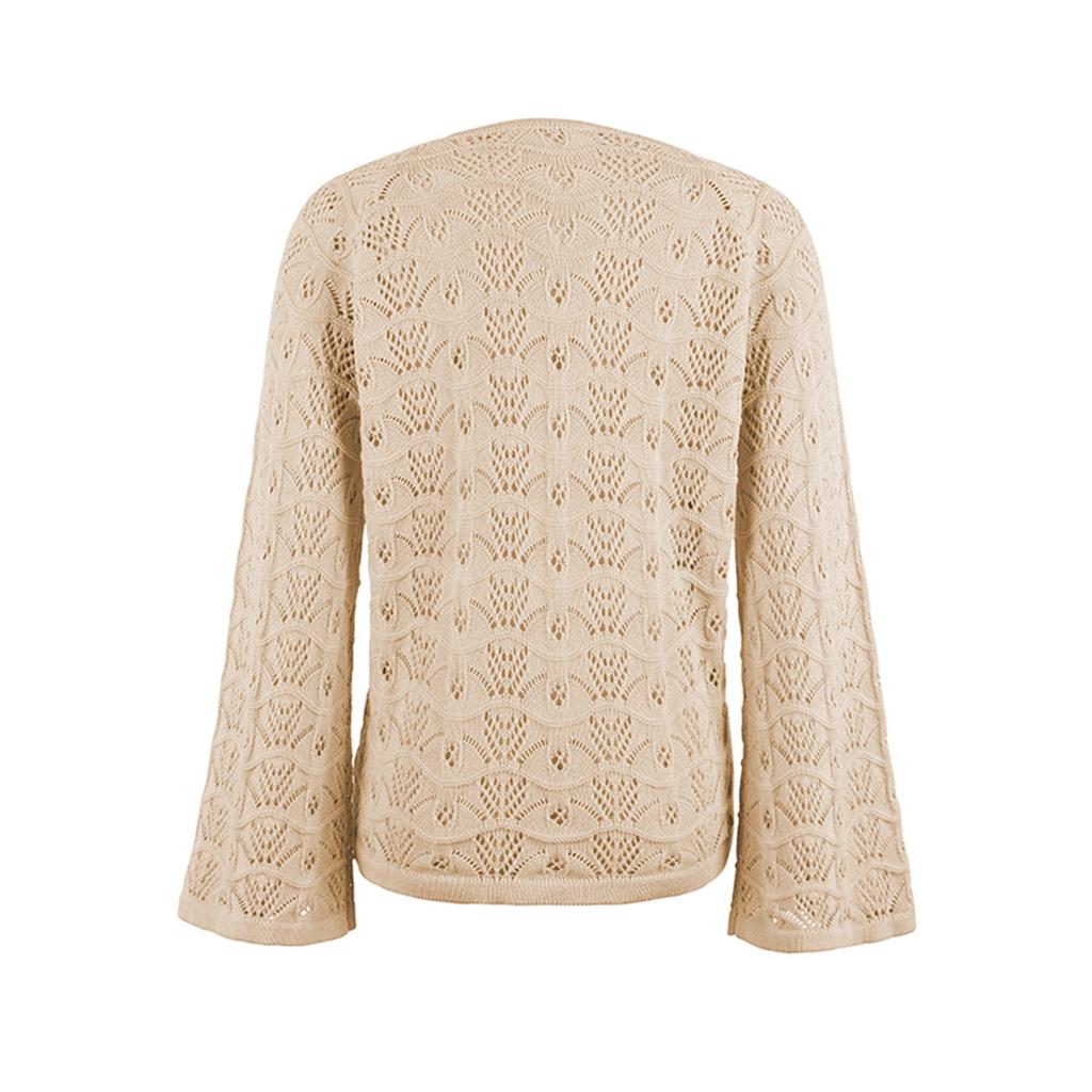 Women's Casual Fashion 2022 Long Sleeved Knitting Solid Color Sweater Top