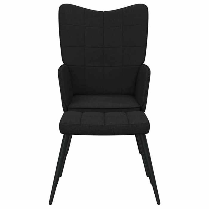 VidaXL Recliner Chair with Stool Black Fabric 327958