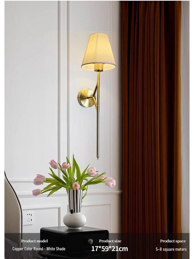 Popular Fabric Shade Wall Lamp for Living Room, Bedroom, Bedside, Corridor, or Balcony