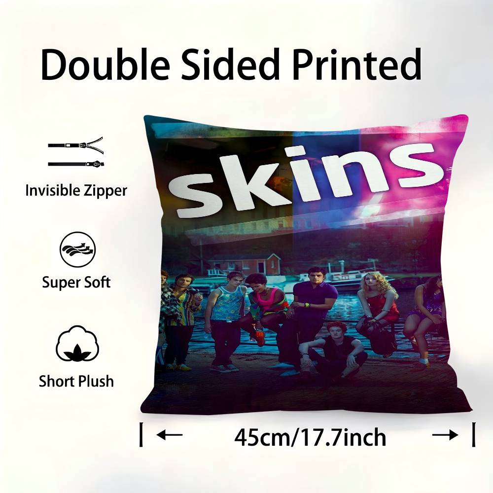 Teen TV Series Skins Generation Cushion Cover Pillow Cover Decor Pillowcase Printed Cushion Case For Couch
