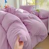 Class A Maternal And Infant Grade Solid Color Four-Piece Set Washed Cotton Double Quilt Cover Dormitory Bed Sheet 3Pcs Set Bed Hat Quilt Cover