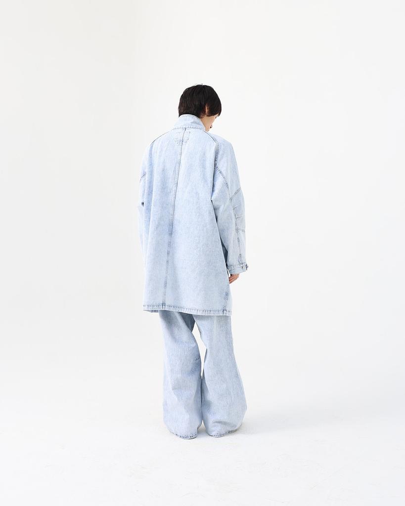 999Hyumeoniti Av Belted Pleated Denim Pants (Icy)