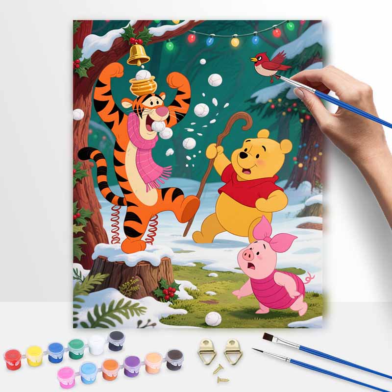 Disney winter forest oil painting painting art kit handmade diy home decorations 20x30cm