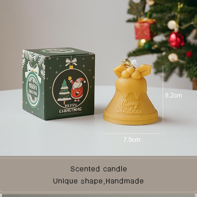 Christmas scented candles handmade bells modeling wax candles Christmas souvenir fragrance