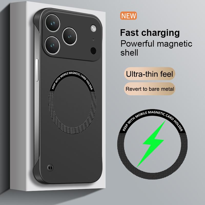 Ultradünne rahmenlose Luxus-Stoßfeste einfarbige Hülle Für Magsafe Für iPhone 16 15 14 13 12 Pro Max 11 17 Samsung S25 FE S26 S24 S23 S22 Ultra