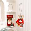 Christmas Wooden Ornaments Sock Mitten Shape Tree Pendant Hangable Ornaments Wooden Cartoon Christmas Pendant For Tree Door Wall