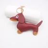 Dachshund Leather Keychain - Women's Puppy Pendant Accessory