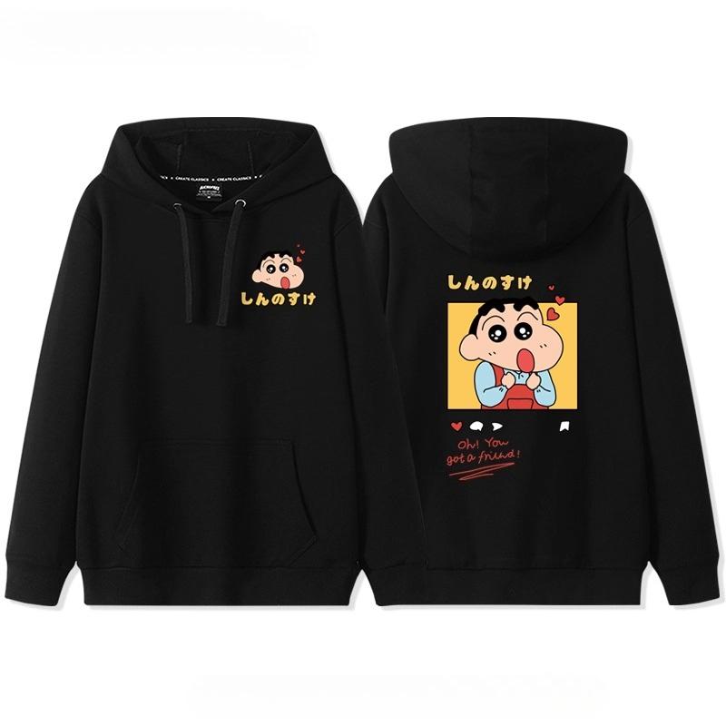 Neuer Crayon Shin-chan Couple Pullover Herbst und Winter Pullover mit Kapuze Kordelzug Pullover Damen Ins Trend Locker Kapuzenjacke