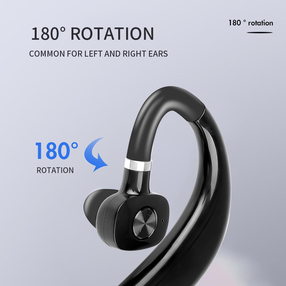 ZY-10 1 To 2 Bluetooth5.0 Wireless Earhook Earphone with Mic Handsfree Noise Reduction Stereo Headphones for Samsung iPhone Xiaomi Phone