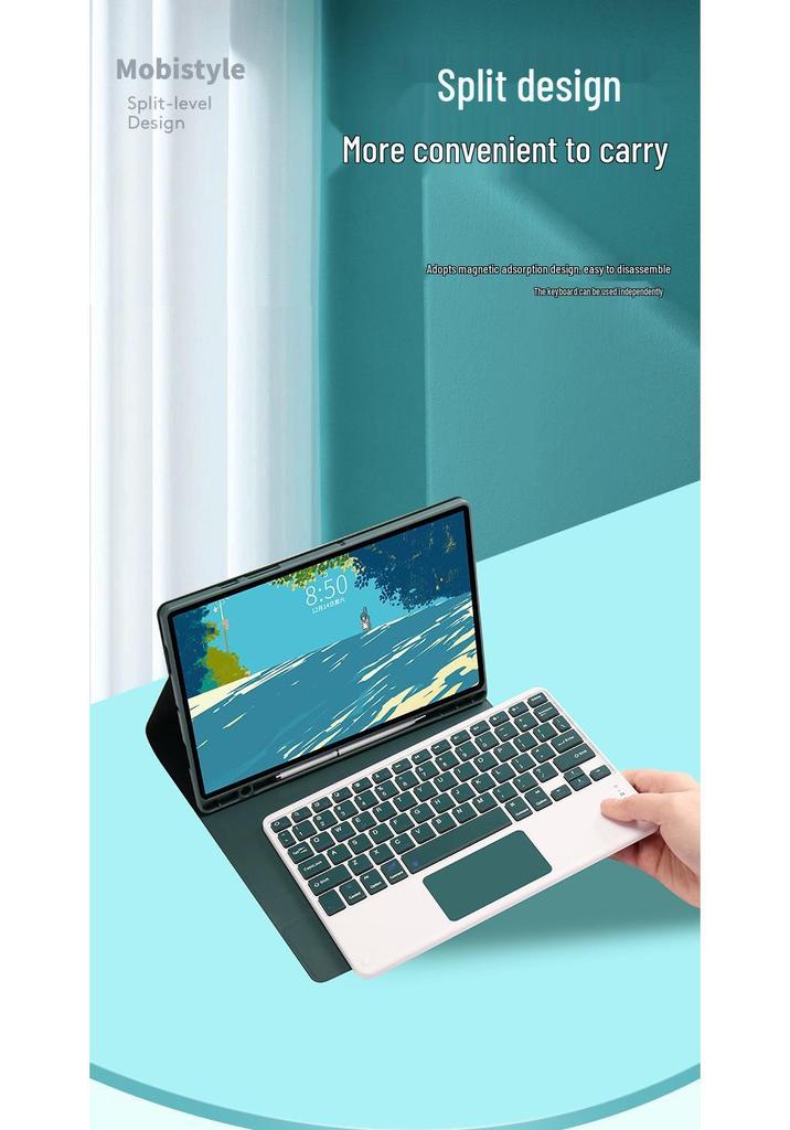IPad 10 Schutzhülle mit Stifthalter & Bluetooth-Touch-Tastatur, Maus für Pro 11 / Air 11/6, Bunte Hintergrundbeleuchtung