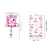 Retractable Card Holder Pink Acrylic Badge Holder Expansion Buckle Badge Clip  Pink Bow Badge Cover For Event Souvenirs