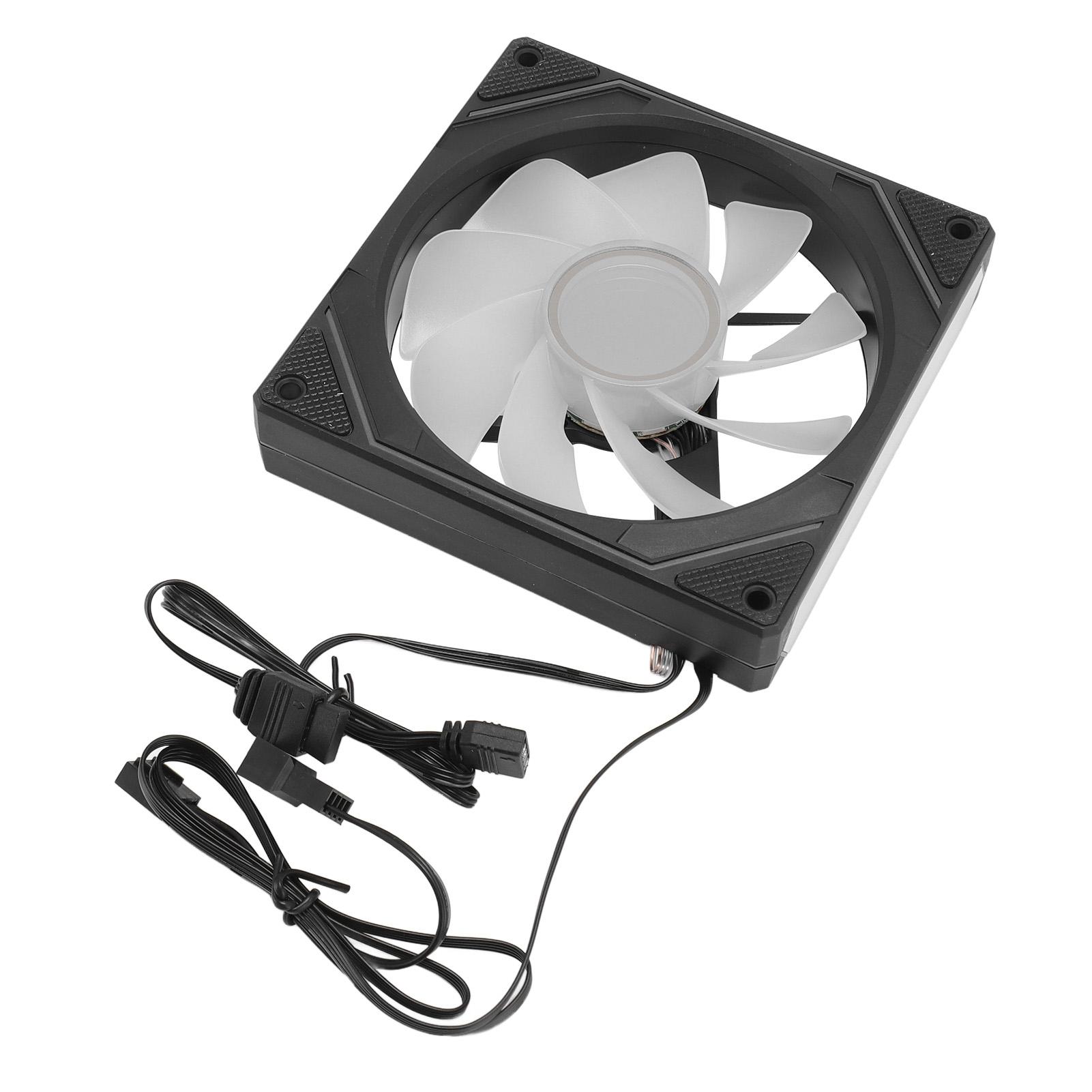 

Computer Cooling Fan ARGB PWM Temperature Control High Airflow Silent Chassis Cooling Fan for CPU Cooler Computer Case Type 2