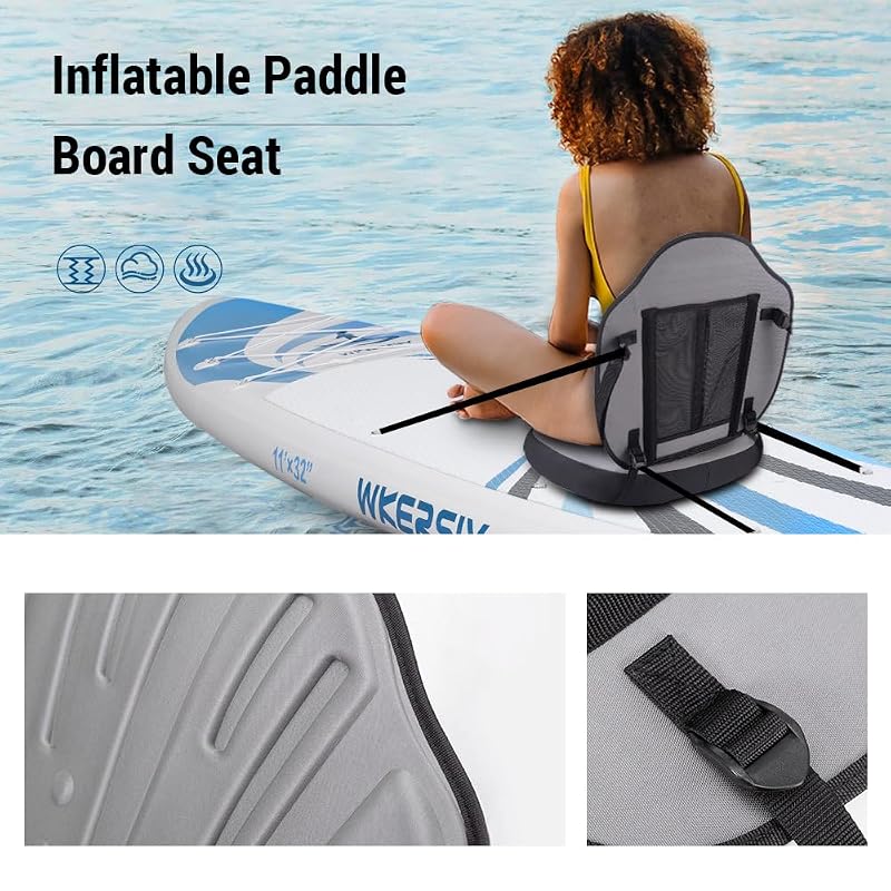Daconovo Removable Kayak Seat with Back Support - Adjustable Seat for Inflatable Paddleboards and Kayaks