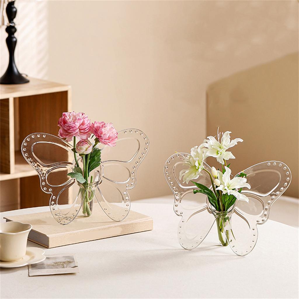 Acrylic Vase, Butterfly Photo Decoration, High-end Photo Decoration, Plastic Vase, Living Room Flower Arrangement, Living Room Decoration Decoration