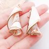 Gold-Plated Natural Shell Conch Pendant for DIY Necklace, Earrings, Wind Chime, or Hanging Ornament.