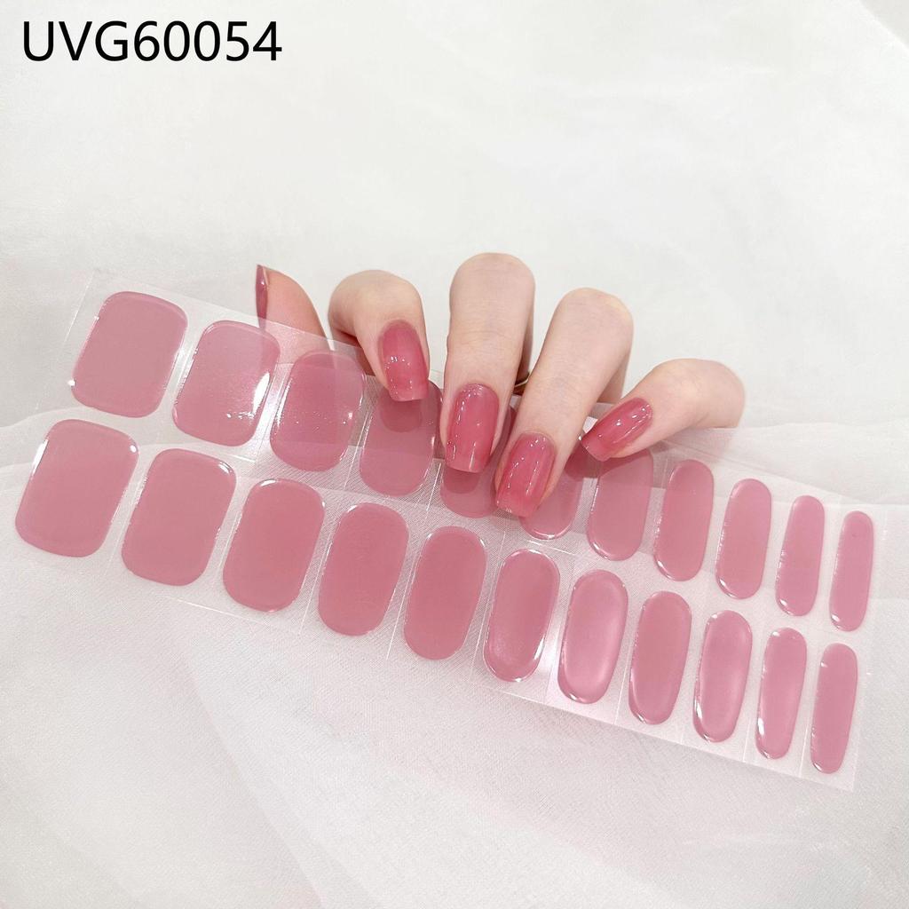 Transparent Nude UV Gel Nail Art Stickers: Semi-Cured, Semi-Baked Manicure Sheets