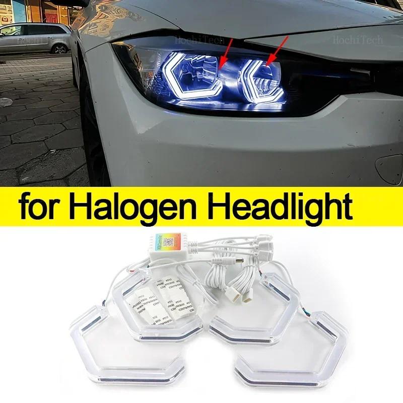For BMW 3 Series F30 F31 F34 F35 M3 2011-2016 RGB Multi Colors M4 Style Light Rings APP Control DRL LED Angel Eyes Kit