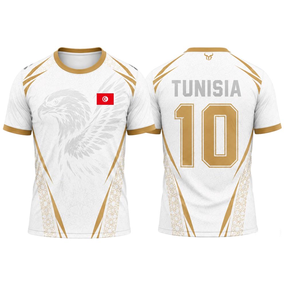 New Tunisia Flag Print Football Jersey Men's Sports Quick-drying And Breathable Football