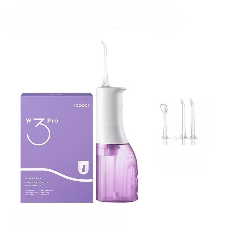 

SOOCAS W3 Pro Water Flosser Teeth 4 Type Nozzle Cleaner Oral Irrigator Type-c Rechargeable Cleaner 7 Modes Water Tank Removeable фіолетовий
