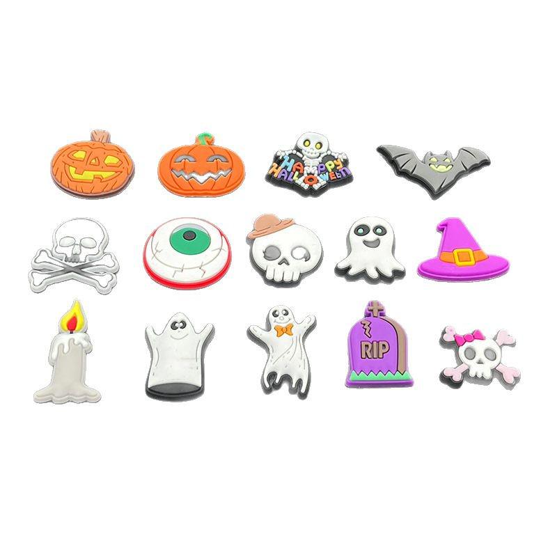 Cross-Border Cartoon Halloween Soft Rubber Embellishments for Shoes, Hair, Phone Cases, Storage, and Straws.