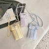 Canvas Mobile Phone Bag Female Crossbody Niche Design Striped Cloth Bag High-End Small Bag